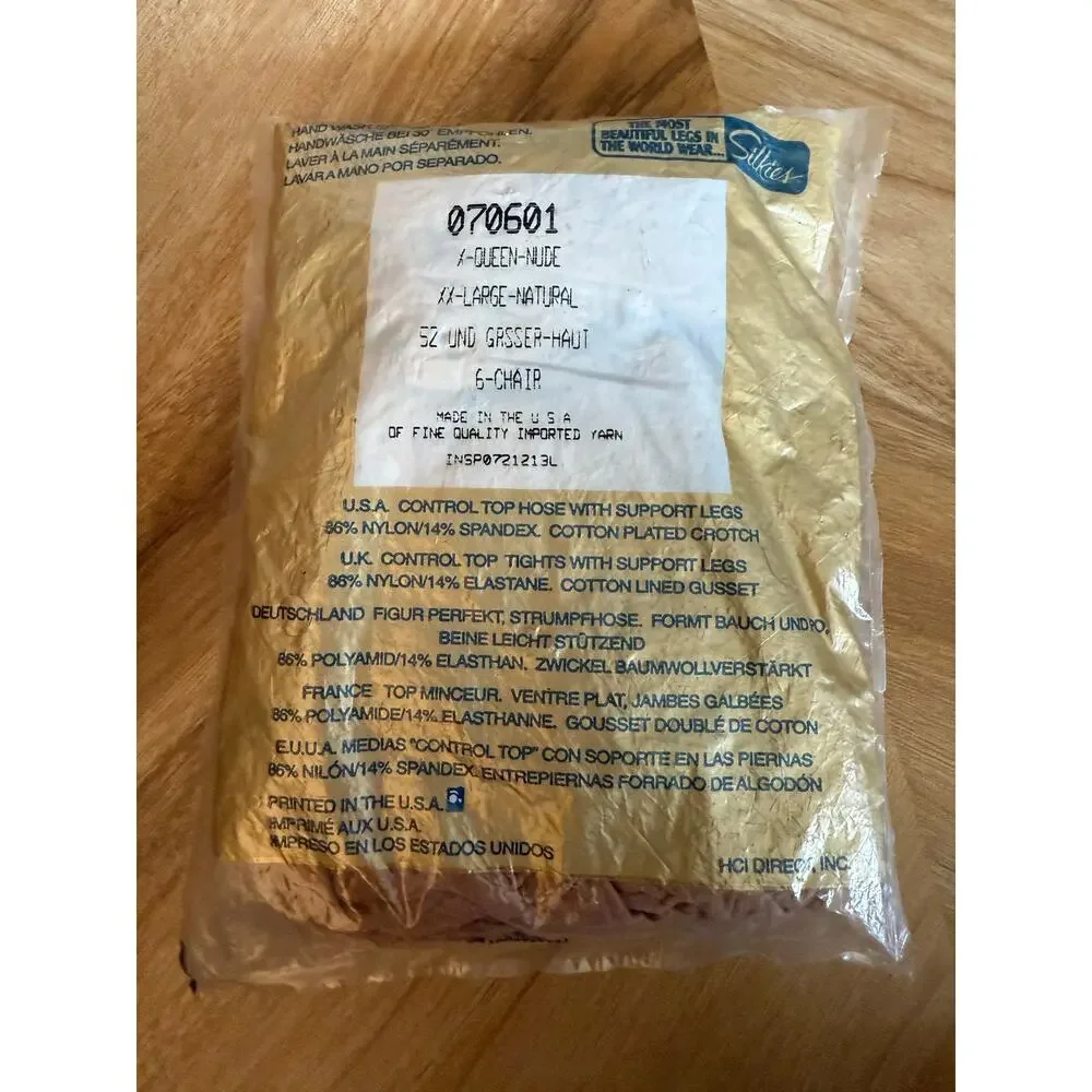 6/$25 Vintage NIP Control Top Silkies XXLarge Natural with Support Leg Nylons